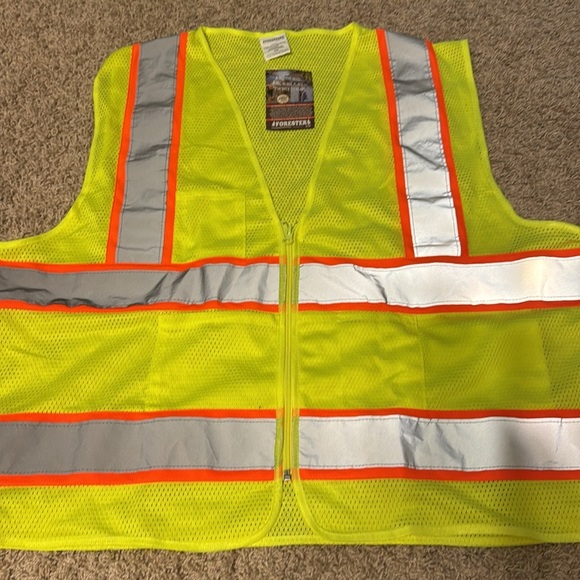 Safety Mens Reflective Vest Yellow ANSI 107-2010 Class 2 Size XL - Picture 4 of 5